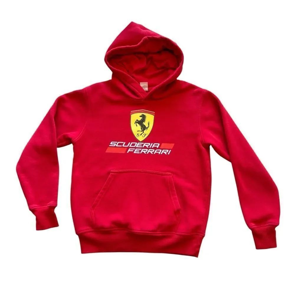 Scuderia Ferrari Official Youth Hoodie Logo Red SZ  M #2479